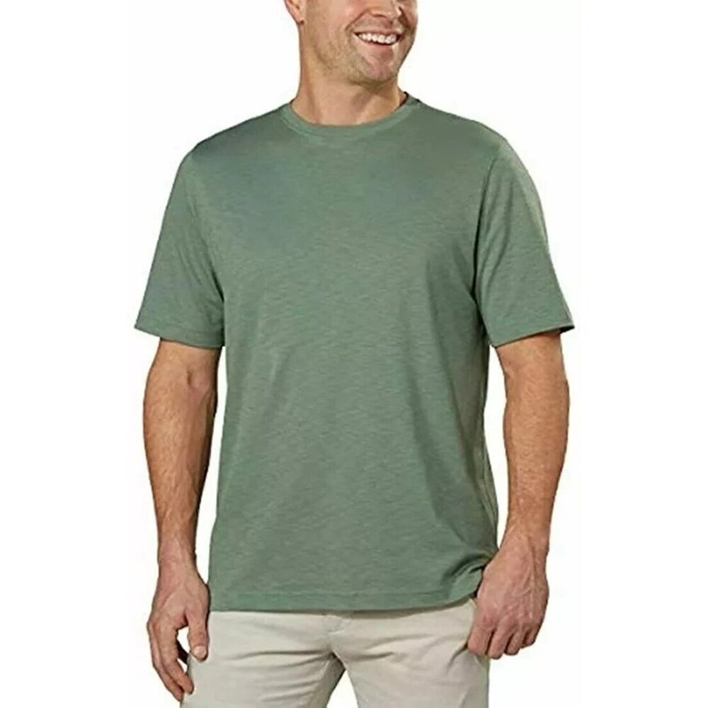 NEW Kirkland Signature Mens L Pima Cotton Slub Tee Green